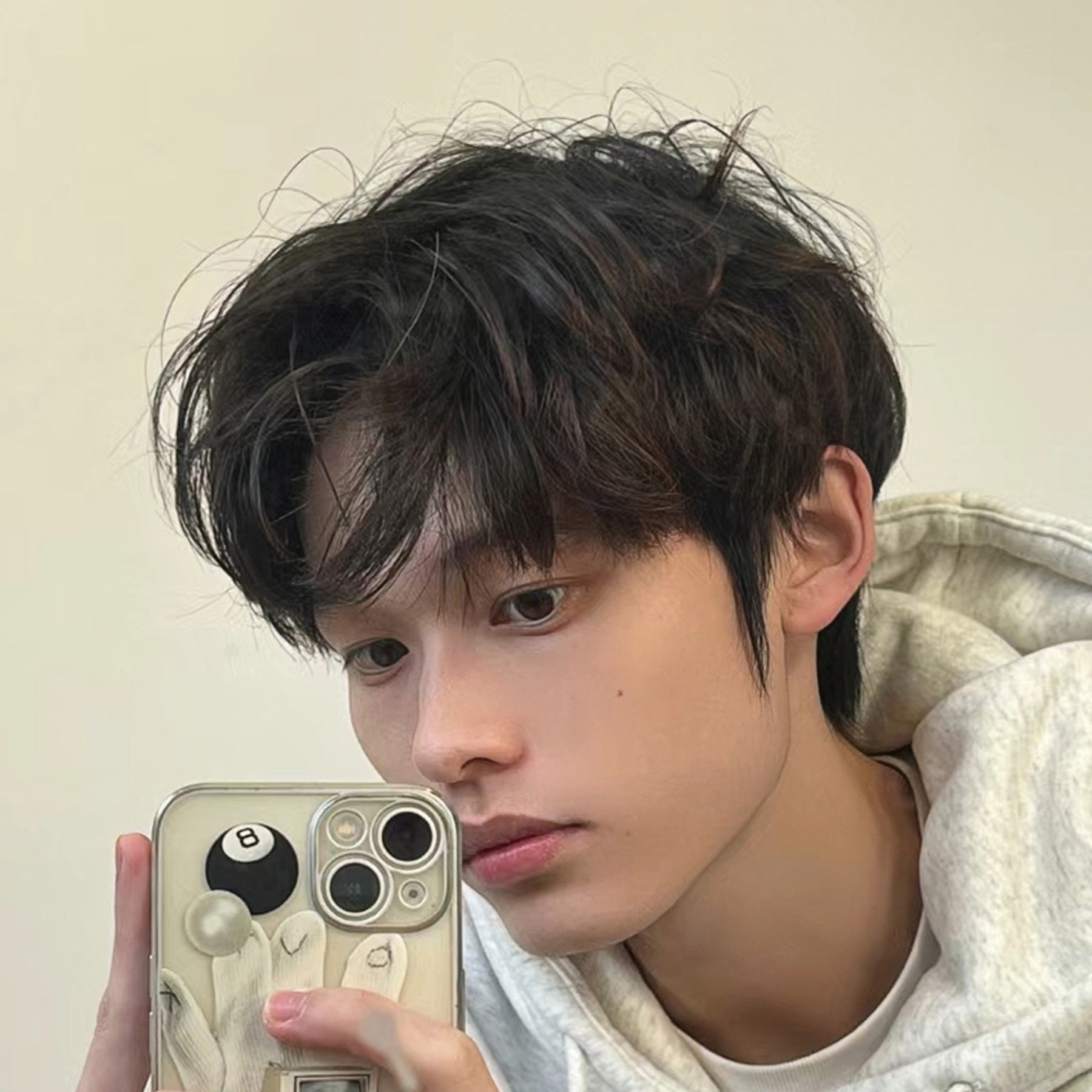 假发男式短发中分刘海韩版帅气自然减龄男士直发日常蓬松短直发套