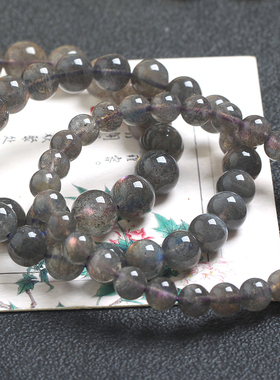 冰种灰月光拉长石手链月光石单圈