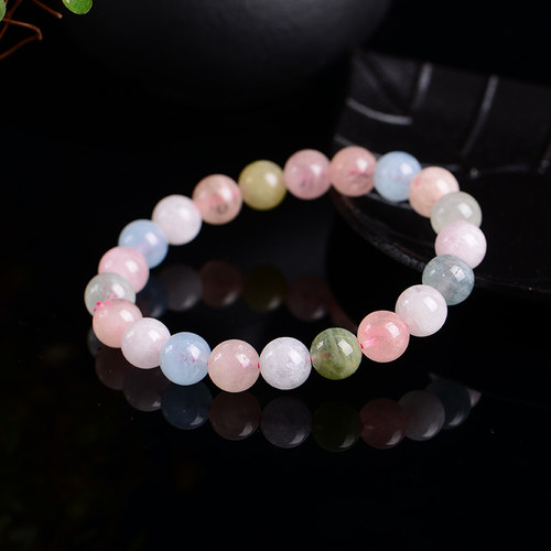 摩根石女款粉色蓝色水晶饰品手链