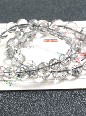 天然黑发晶手链 原矿黑云母满天星单圈饰品送人自留大气款手串