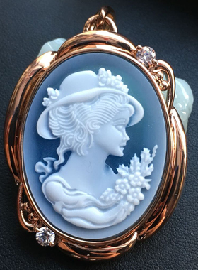 cameo德国玛瑙浮雕古董珠宝贝雕
