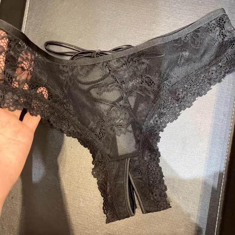 欧美风开裆性感低腰镂空系带三角裤女黑色蜜桃臀美臀蕾丝内裤,女士内衣/男士内衣/家居服,女三角裤,淘宝优惠券,粉丝福利购,淘宝优惠卷