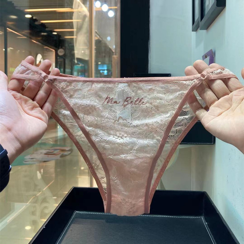 提臀三角裤蕾丝内裤性感透明低腰