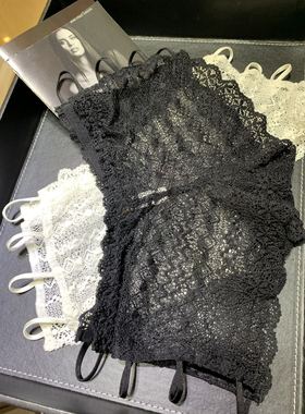 法式性感蜜桃臀蕾丝平角女透明白色可爱黑色提臀低腰内裤