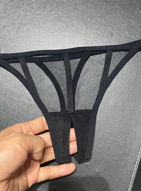 性感超薄透明内裤黑色白色女诱惑T裤开裆低腰舒适时尚火辣丁字裤