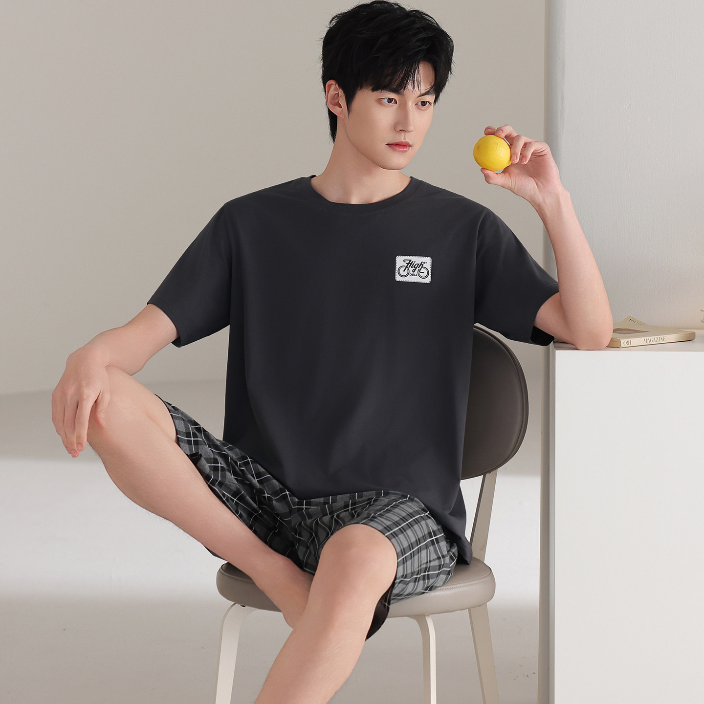 6XL特大码睡衣男士夏季莫代尔短袖短裤男款加肥加大码家居服套装