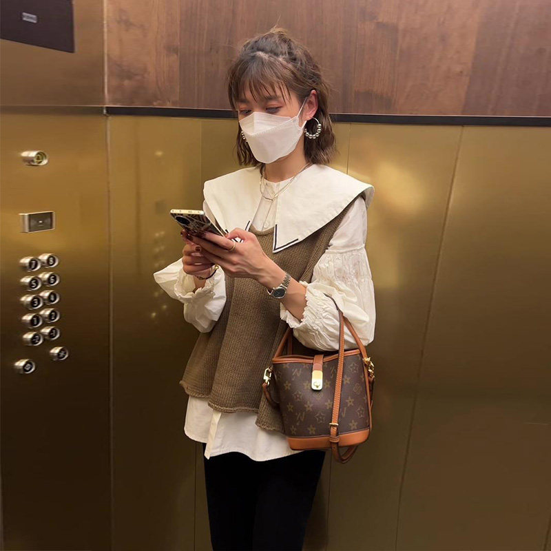 출산복 봄 정장 세련된 한국식 봄 가을 매칭 소금 고급 조끼 셔츠 투피스 슈트