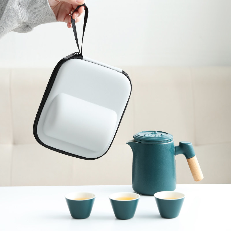 旅行茶具套装便携式户外露营旅游泡茶喝茶装备随行快客杯一壶三杯