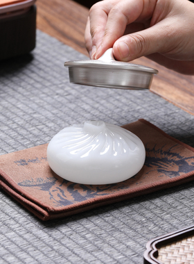 冰种璞玉蒸蒸日上小福包摆件家居白色装饰品高颜值一物多用工艺品