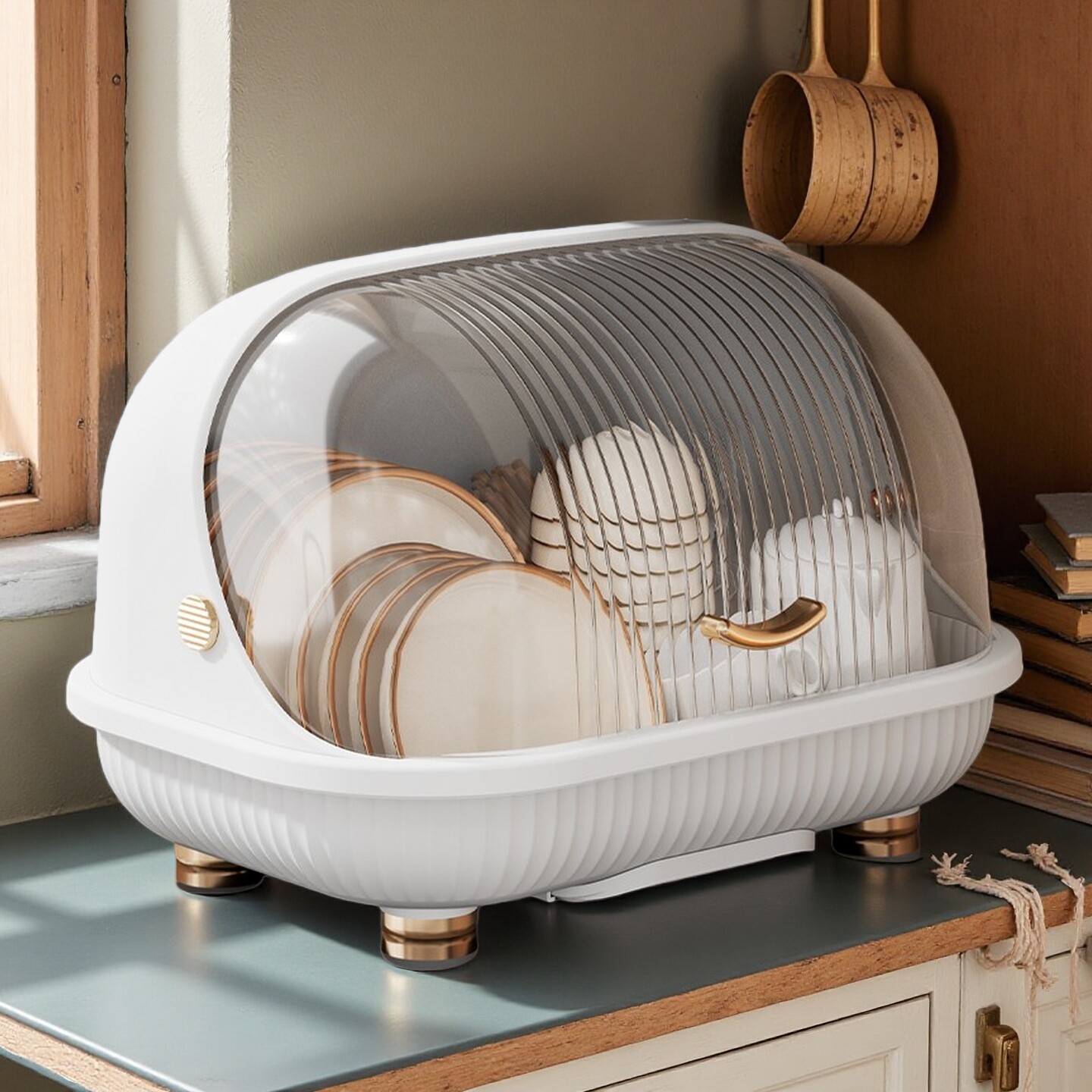 厨房碗碟收纳架沥水架碗架带盖台面式防虫防尘家用小型碗筷收纳盒,厨房/烹饪用具,碗架,淘宝优惠券,粉丝福利购,淘宝优惠卷