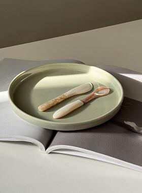 时常简约芝麻点盘子创意餐盘陶瓷西餐餐具牛排餐盘菜盘家用早餐盘