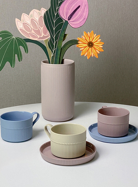 时常莫兰迪陶瓷咖啡杯碟下午茶茶具套装创意简约杯子马克杯茶杯