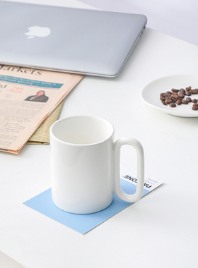 时常韩国ins风陶瓷马克杯小众椭圆环咖啡杯子马卡龙色情侣水杯