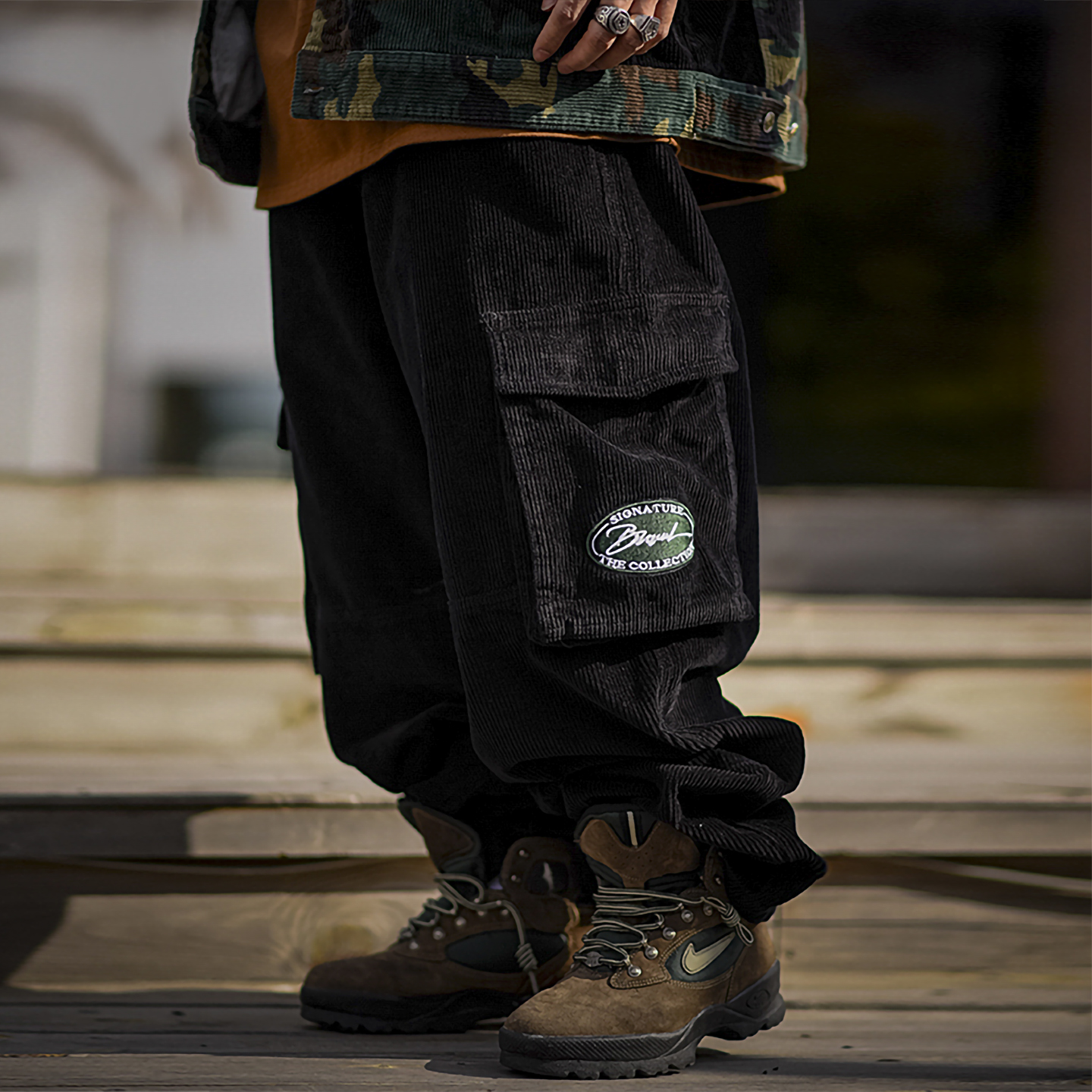 特价BLACUL灯芯绒长裤多口袋工装裤美式街头嘻哈宽松肥大休闲裤男