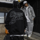 BLACUL刺绣拼接hiphop拉链卫衣男街头嘻哈街舞运动宽松肥大帽衫 冬