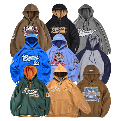 BLACUL特价捡漏清仓秋冬加绒卫衣男帽衫美式街头嘻哈宽松肥大外套