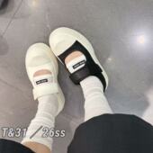 2026增高玛丽珍鞋 女真皮春季 厚底魔术贴休闲浅口单鞋 T31女鞋 新款