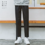 Оригинальные осенние джинсы с начесом, штаны, однотонное шерстяное пальто