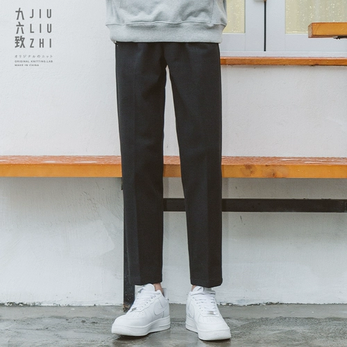 Оригинальные осенние джинсы с начесом, штаны, однотонное шерстяное пальто