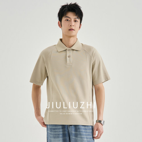 九六致美式复古220g宽松Polo衫男
