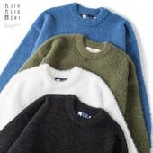 九六致秋冬软糯宽松加厚貂绒毛衣男韩版 潮 针织衫 男士 圆领套头毛衫