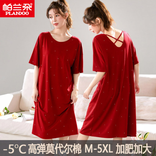 帕兰朵莫代尔睡裙女短袖夏季薄款