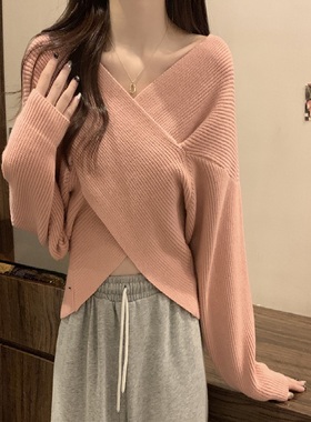 新款白色红色粉红色洋气减龄温柔风穿搭针织毛衣女秋冬黑色半身裙