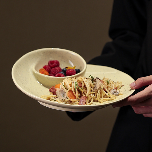 JM 星砂海螺盘 陶瓷盘子菜盘家用2026新款饺子盘意面西餐分格餐盘