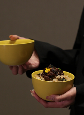 JM 一抹亮色系 陶瓷碗家用2026新款高颜值漂亮餐具米饭碗小碗碗具