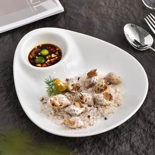 饺子盘带醋碟陶瓷凉菜盘虾盘
