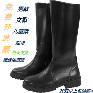 高筒靴子男女马靴马术靴升旗班靴子升旗手靴子英伦马靴加棉演出靴