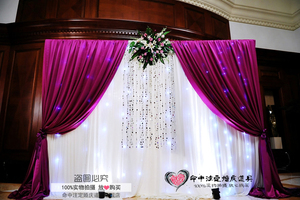 新款特价婚庆道具亮片背景纱幔创意婚礼舞台幕布布置用品包邮