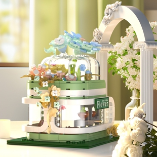 哲高积木创意街景遇见鲜花店组装模型摆件女孩拼装玩具礼物612008