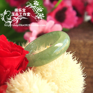 天然A货翡翠果绿色戒指大拇指戒玉扳指玉石平安环男女款玉戒带证