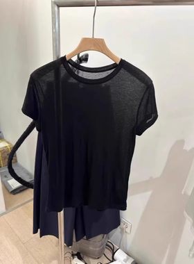 韩国东大门2025夏季新款洋气薄款白色微透短袖T恤女百搭显瘦上衣