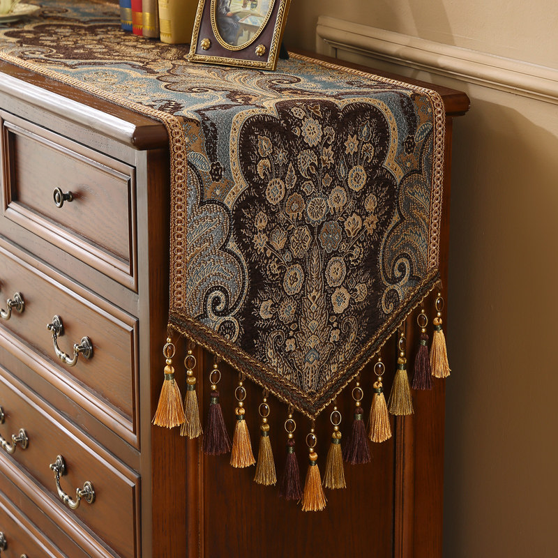 汉思格雅桌旗美式复古轻奢高级感餐桌布客厅茶几电视柜装饰盖布巾,居家布艺,桌旗,淘宝优惠券,粉丝福利购,淘宝优惠卷