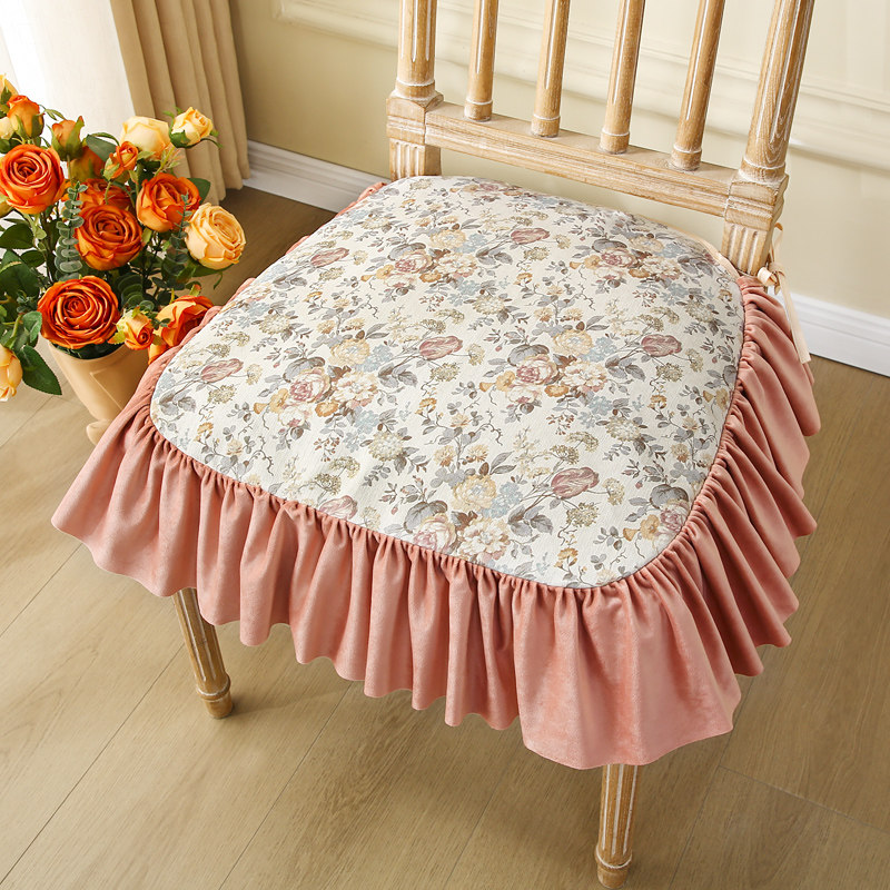 田园风碎花餐椅垫新款美式轻奢复古高级感四季家用餐桌椅子坐垫套