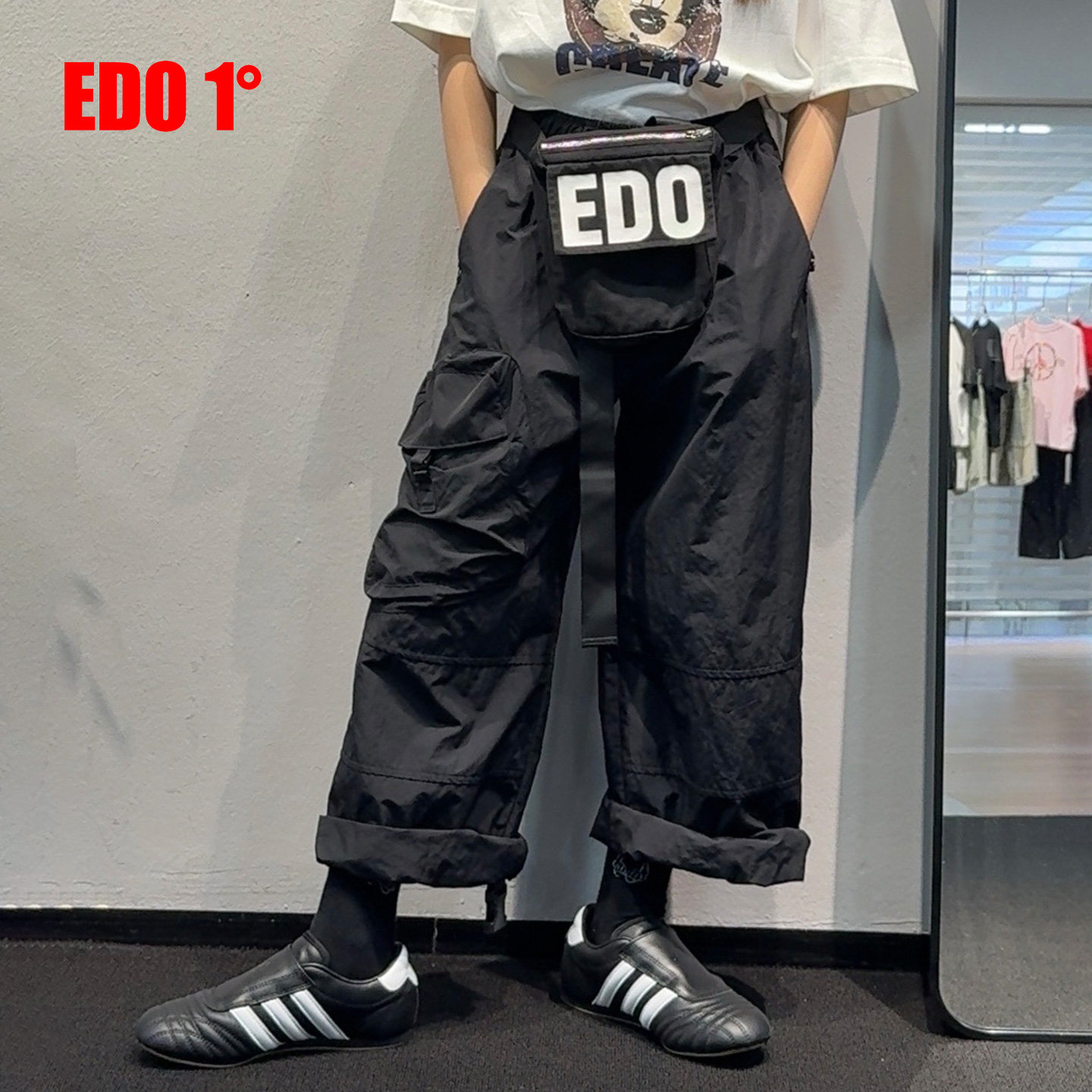 edo一度童装春夏新款男女童时尚休闲直筒裤儿童运动长裤潮