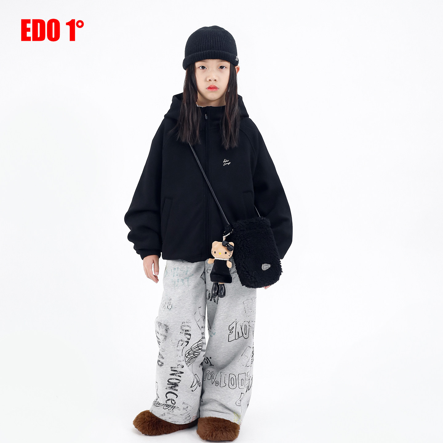 edo1一度童装26秋冬连帽卫衣外套