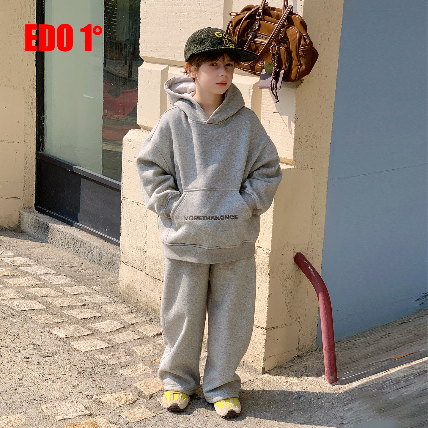 edo一度26秋冬儿童连帽卫衣套装