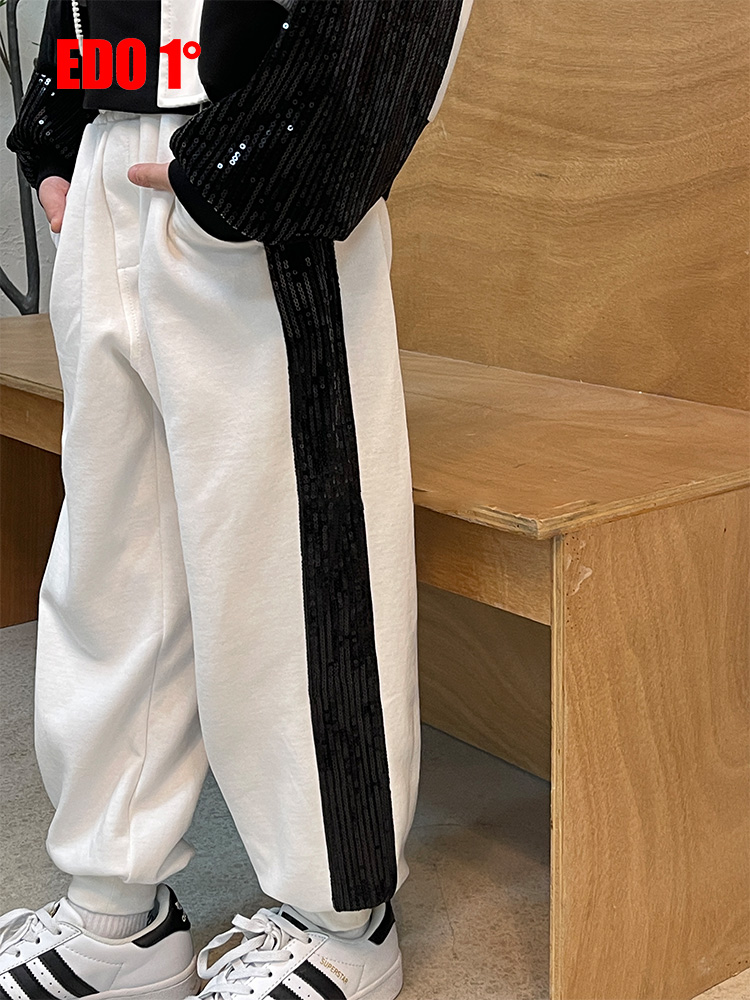 edo童装个性休闲侧边纹收脚裤