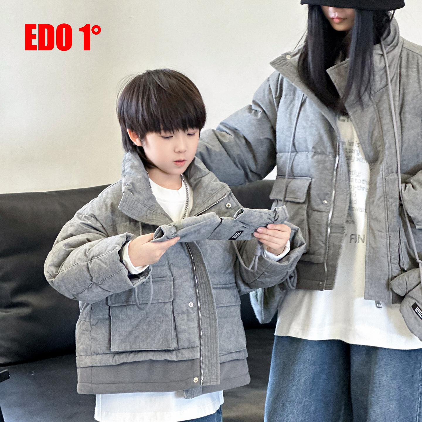 edo童装时尚保暖羽绒服