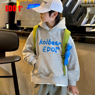 edo一度童装2025年秋冬新款男女童潮酷玩偶连帽卫衣百搭儿童上衣
