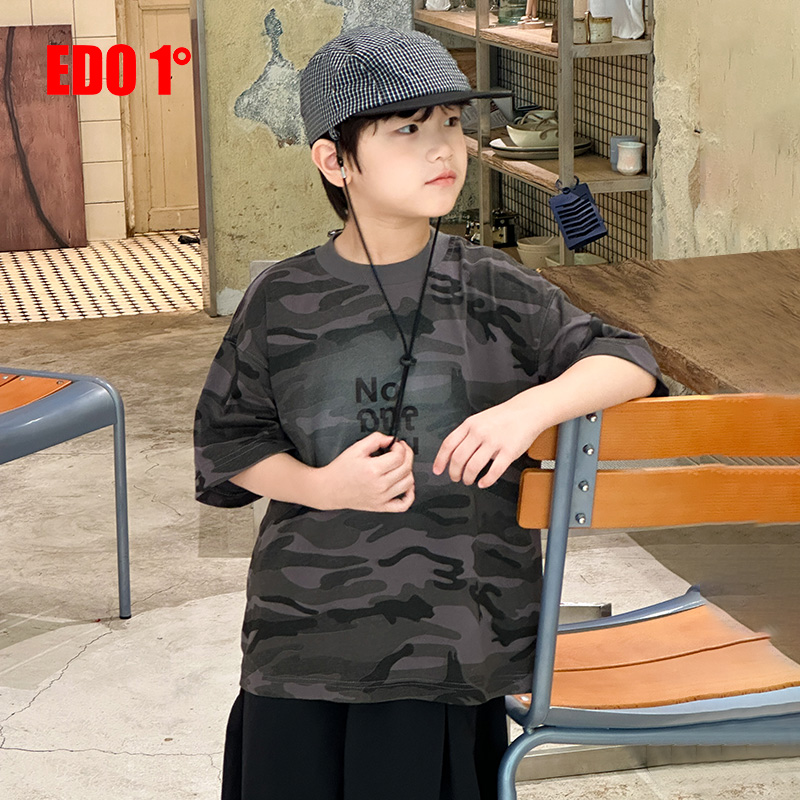 迷彩短袖T恤男女童户外运动