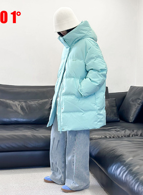 EDO一度25冬新款男女童时尚连帽羽绒服白鸭绒保暖外套成人宽松款