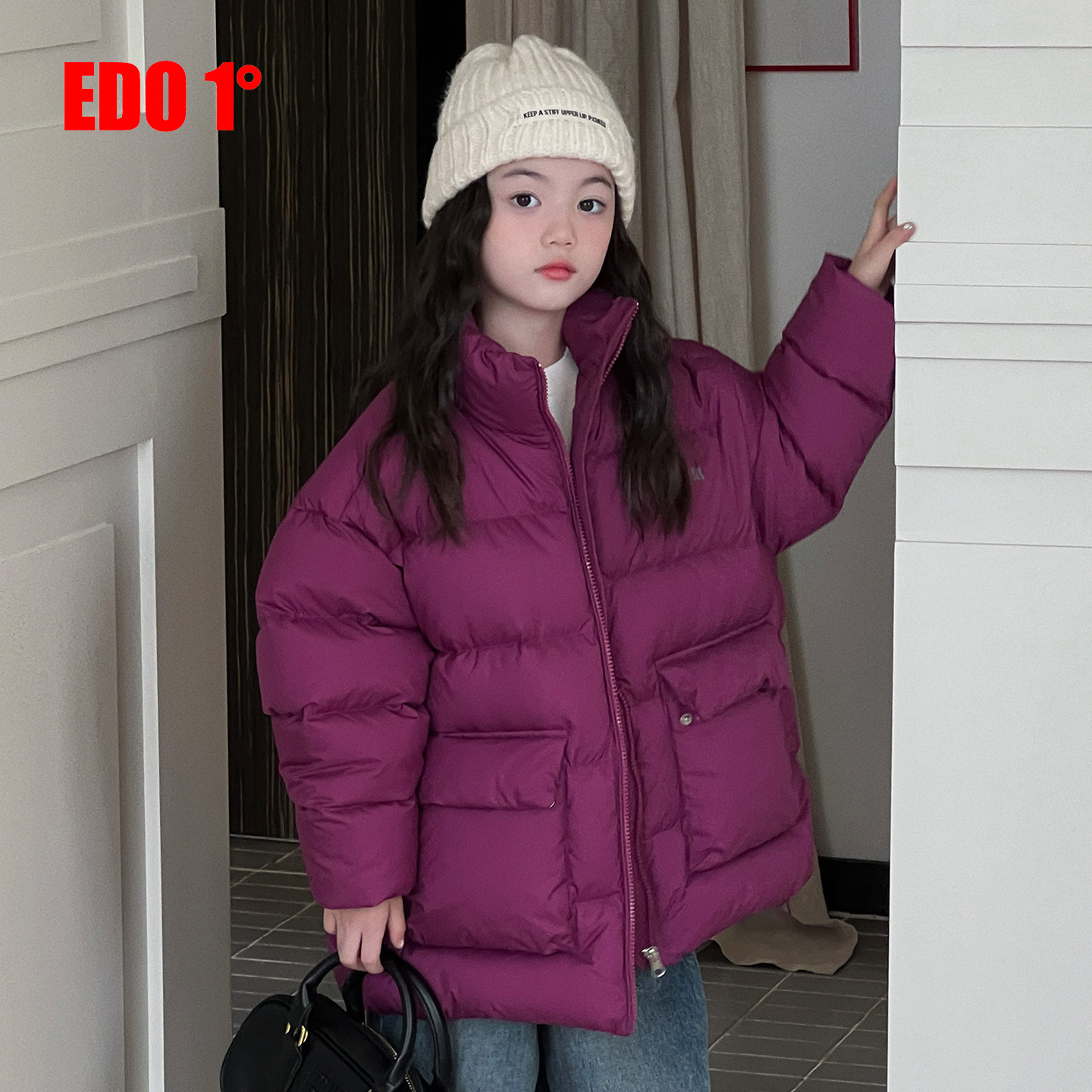 edo童装时尚保暖羽绒服儿童外套