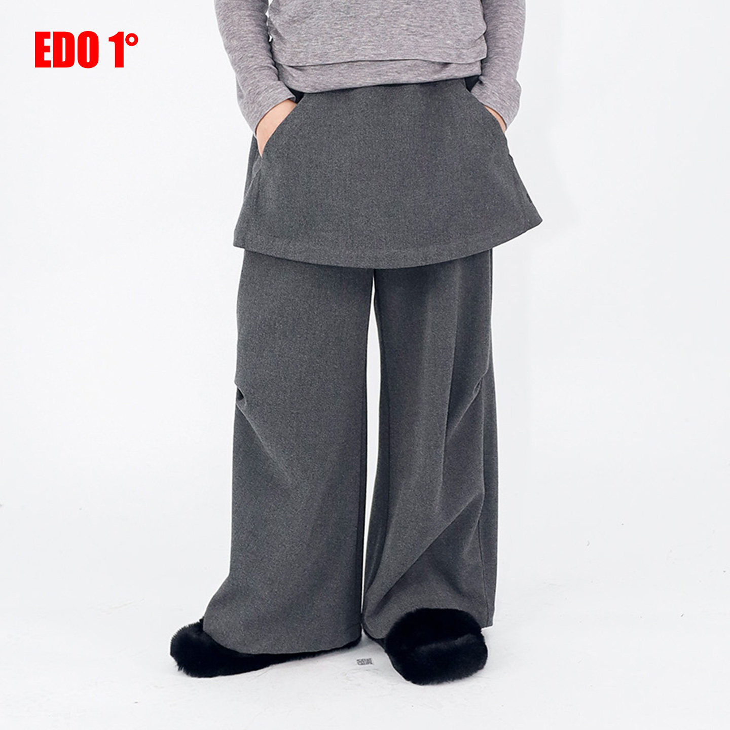 edo1一度童装春秋冬男女童百搭休闲假两件裙裤子儿童直筒裤长裤潮