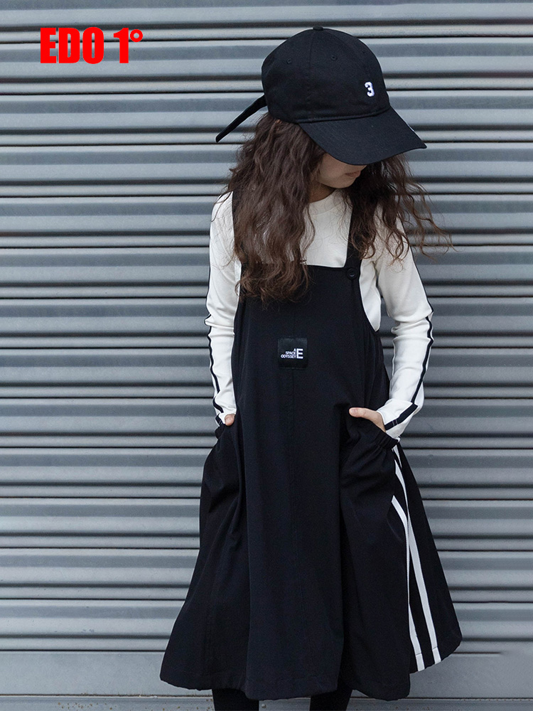 edo童装休闲纯色背带裙