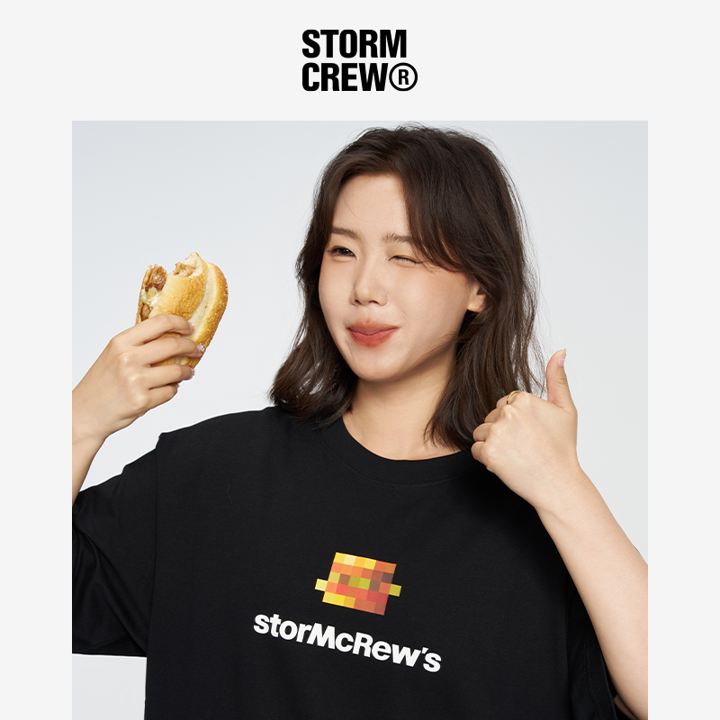 【新品现货】影视飓风STORMCREW 24夏款 像素汉堡短袖纯棉休闲T恤