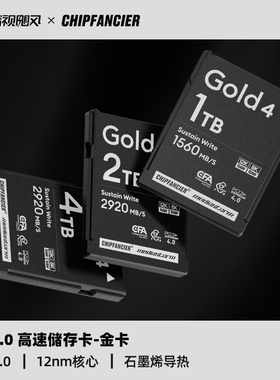 影视飓风&CHIPFANCIER联名CFB金卡4.0高速存储卡1TB/2TB/4TB